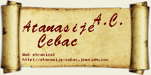 Atanasije Čebac vizit kartica